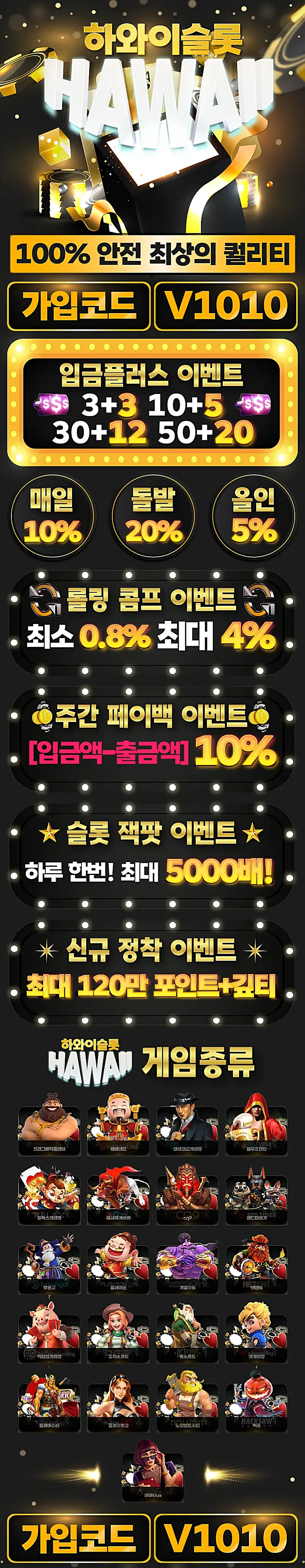 하와이슬롯 보증업체