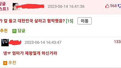 누가 대한민국에서 살라고 칼들고 협박했음?