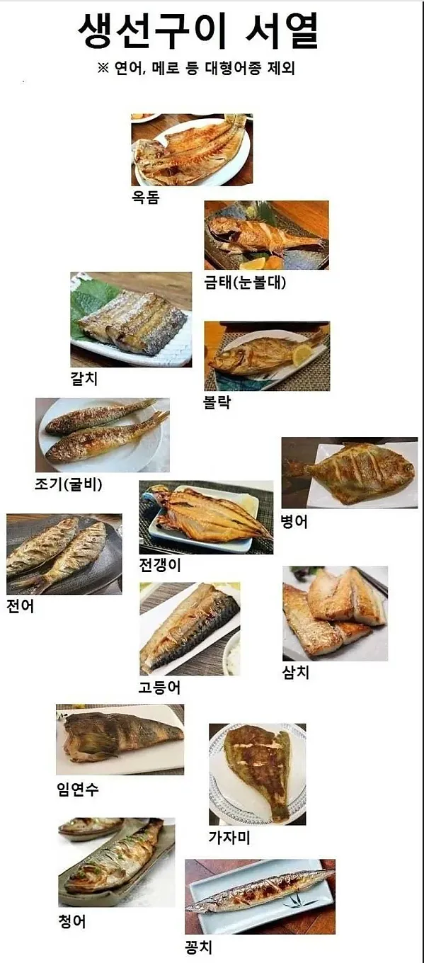 반박불가 생선구이 서열